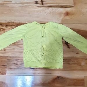 Girls light Yellow Button Up Cardigan 4T